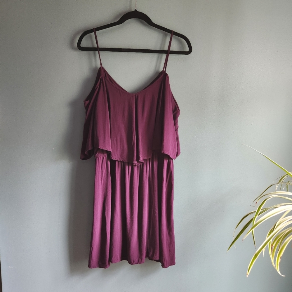 Express purple off shoulder mini dress women's XL or M